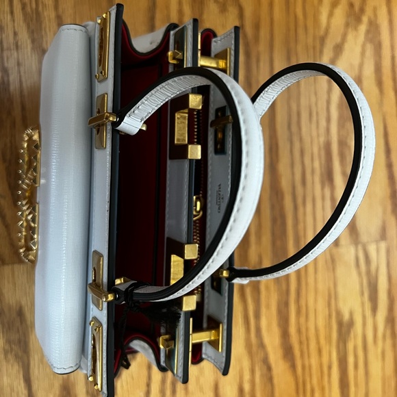 😊SOLD😊 Valentino Garavani White Rocketed Alcove Mini Leather Double Handle Bag - Picture 10 of 16